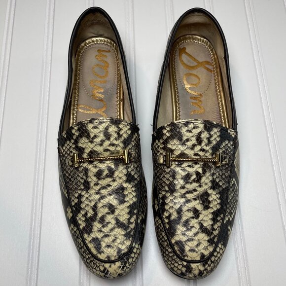 Sam Edelman Shoes - Sam Edelman Lior Women Leather Loafer 7.5 Croc-Embosed Slip-On Comfort Horsebit